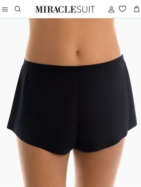 NWT Miraclesuit Black Jersey Tap Pants Swim Bottoms Size 16